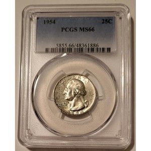 1954 Washington Quarter MS66 PCGS Toning